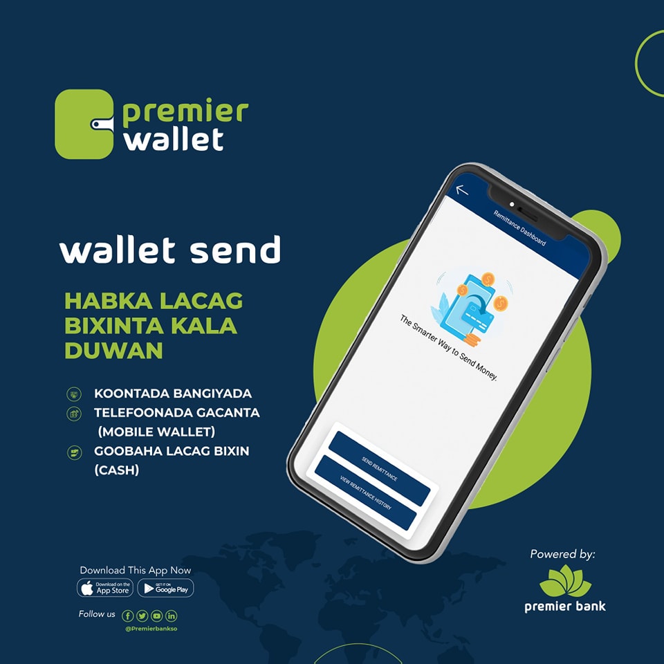 PREMIER BANK AYAA SOO KORDHIYAY ADEEG LACAG DIRID OO CAALAMI AH. PREMIER BANK AYAA SOO KORDHIYAY ADEEG LACAG DIRID OO CAALAMI AH.